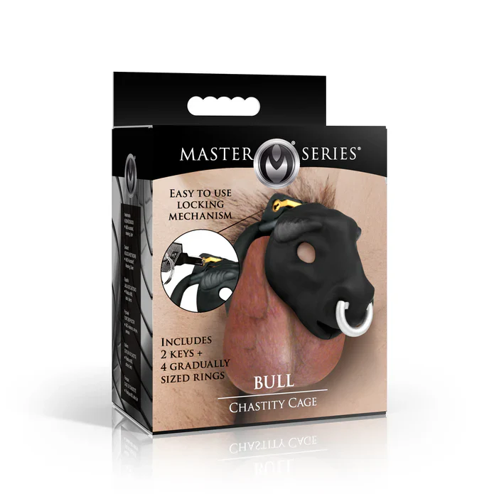 Master Series Bull Chastity Cage in Black - Image 6