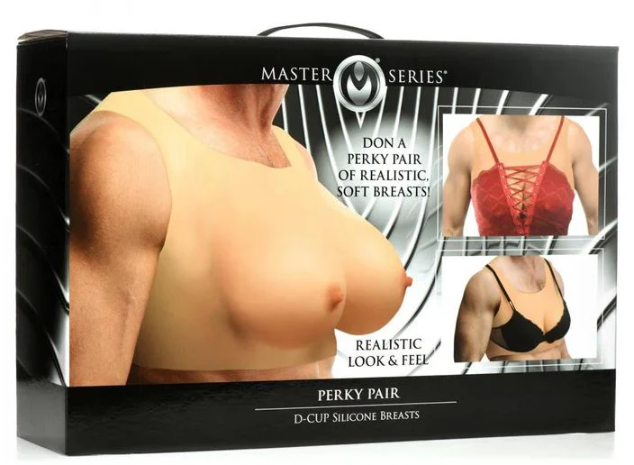 Master Series Perky Pair D-Cup Silicone Breasts - Image 5