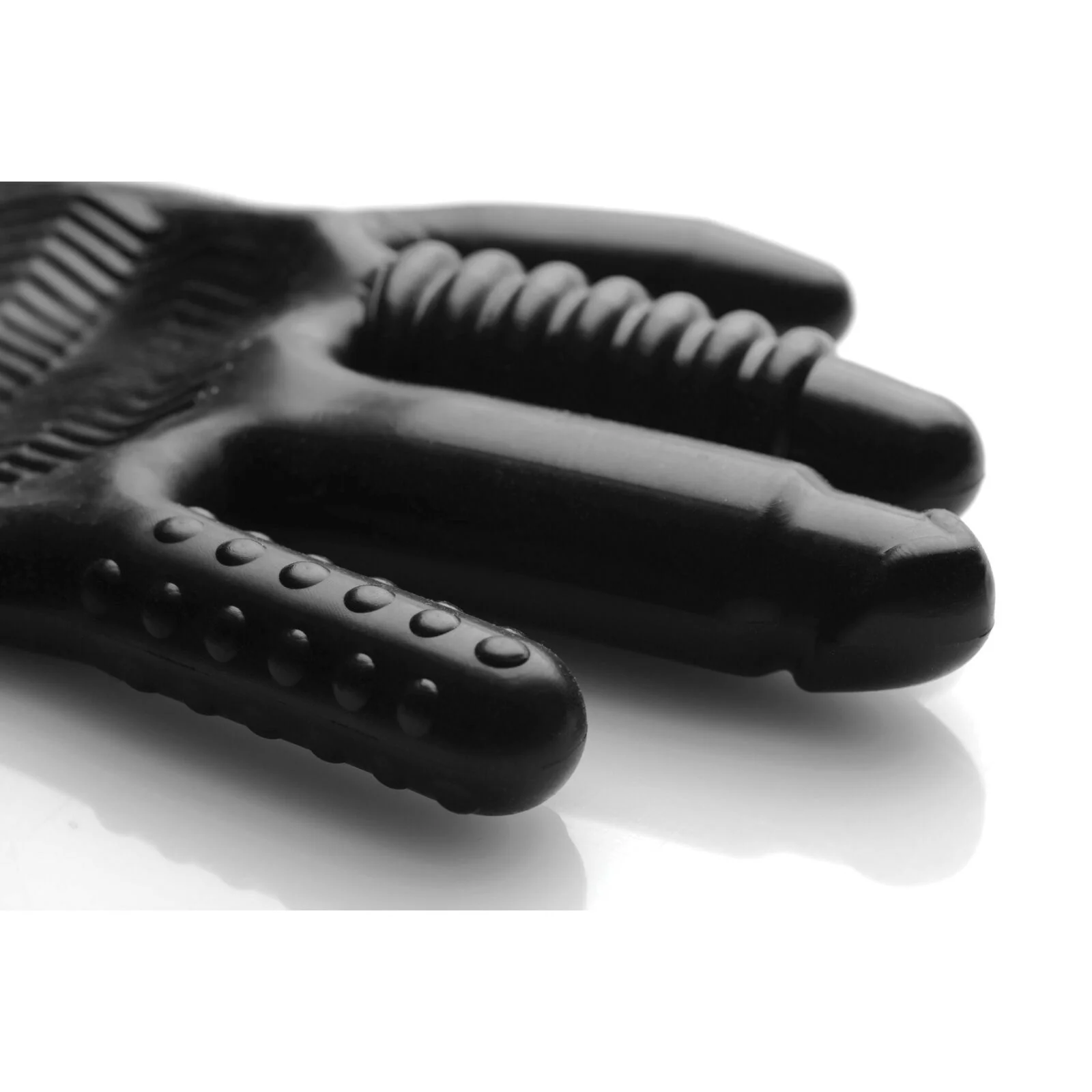 Master Series Pleasure Poker Textured Glove - Black - Image 2