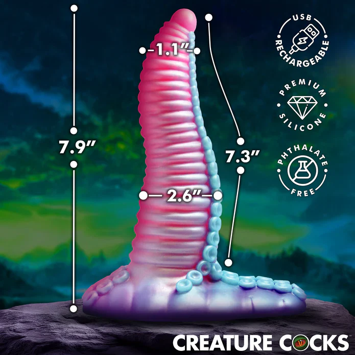 Mega-Tenta Vibrating Silicone Dildo by Creature Cocks - Image 2