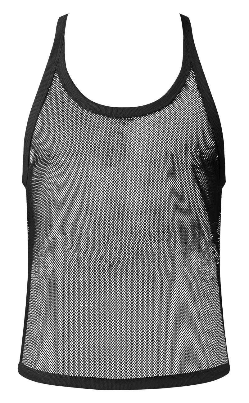 Men's Fishnet 2 Tank Top, Black - Image 3