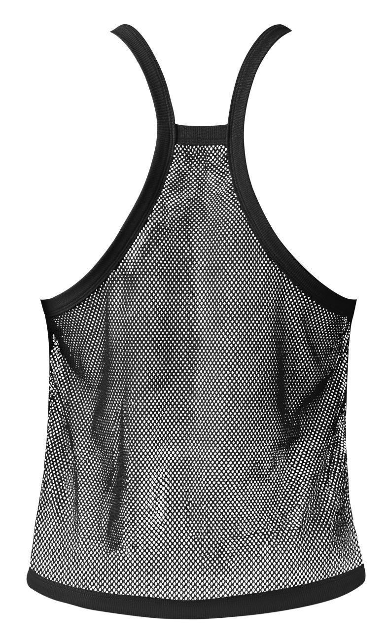 Men's Fishnet 2 Tank Top, Black - Image 4