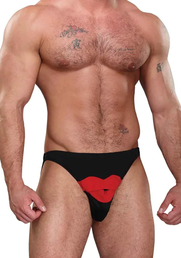 Men's Hot Lips Bikini, Black, One Size