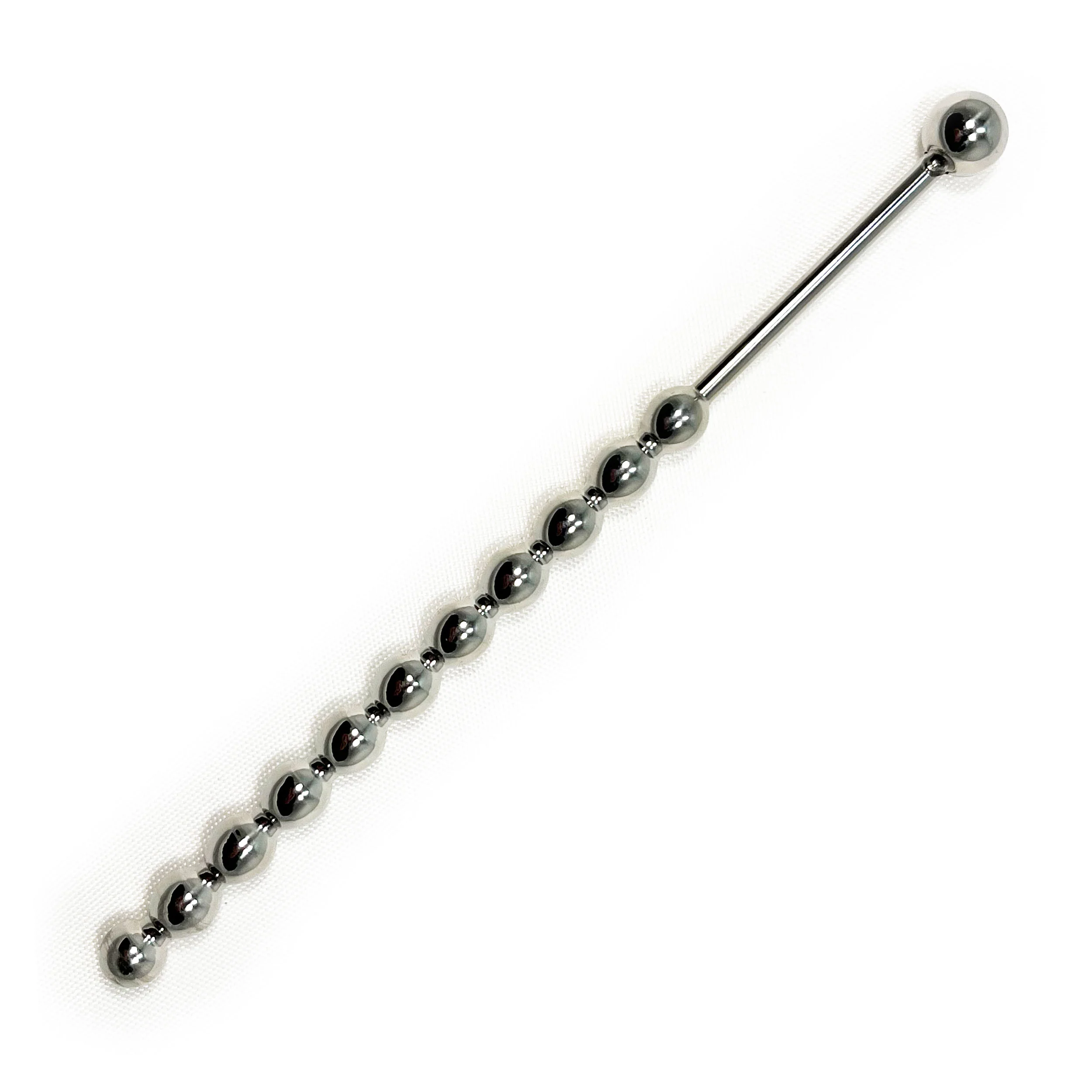 Metal Pleasure Play Beaded Urethral Plug - 5.75" - Image 2