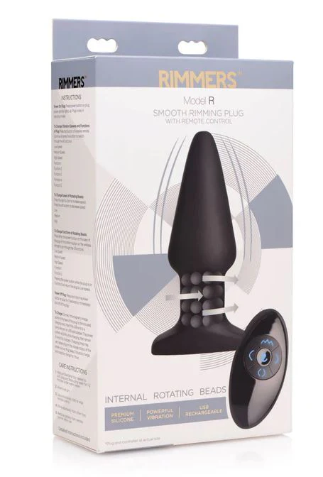 Model R Smooth Vibrating Rimming Butt Plug With Remote Control - Image 5