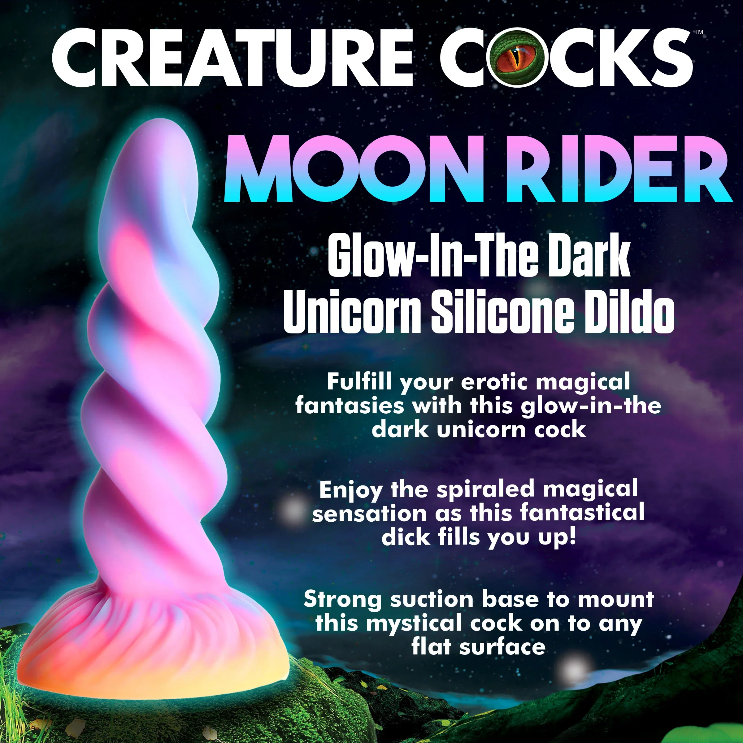 THE MOON RIDER GLOW-IN-THE-DARK UNICORN DILDO BY CREATURE COCKS - Image 5