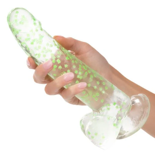 Naughty Bits I Leaf Dick Glow-In-The-Dark Weed Leaf Dildo - Green - Image 8