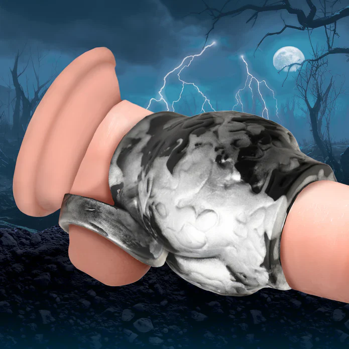Night Prowler Silicone Penis Sleeve + Ball Stretcher - Medium by Creature Cocks - Image 2