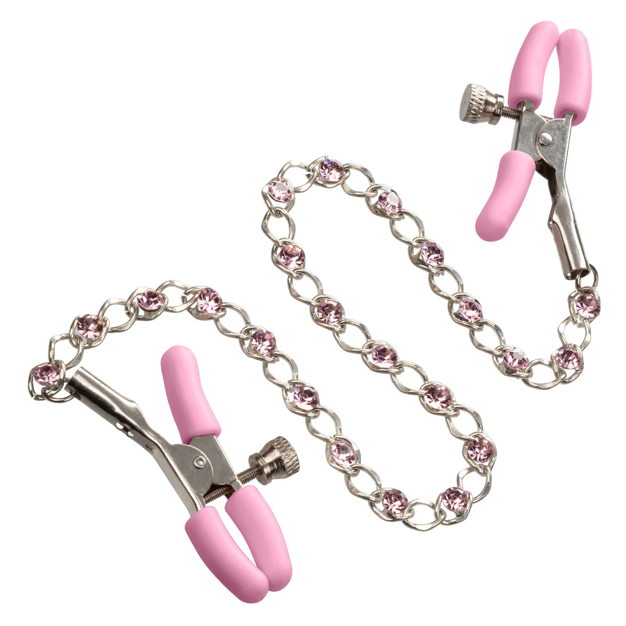 Nipple Play Pink Crystal Chain Nipple Clamps - Image 2