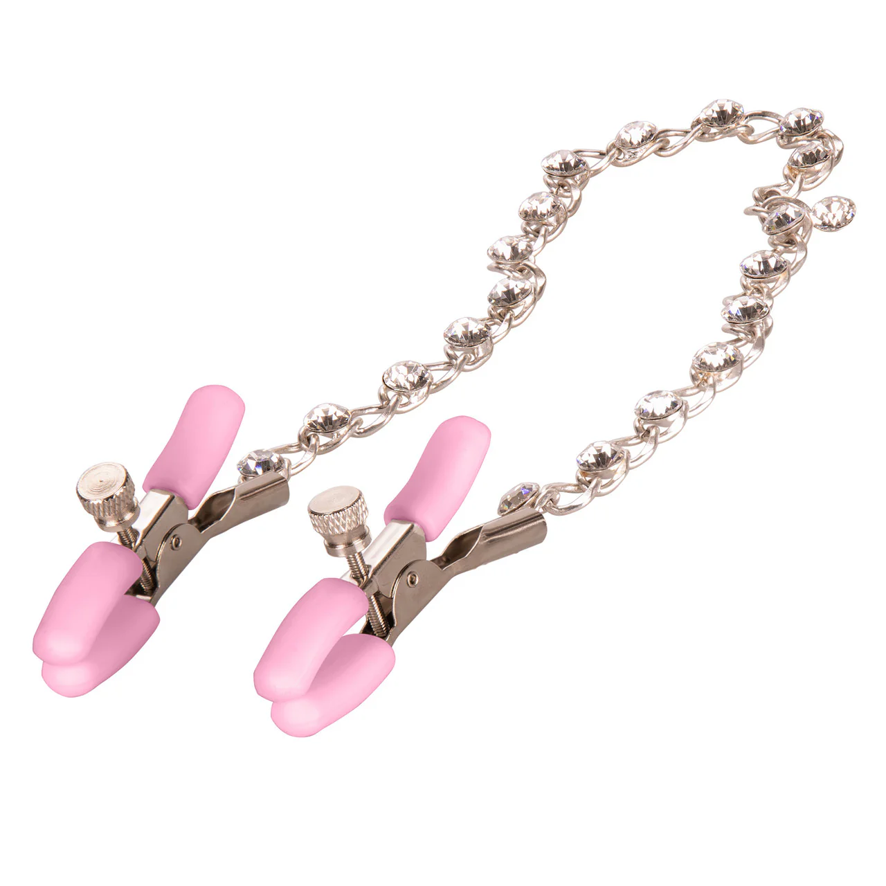 Nipple Play Pink Crystal Chain Nipple Clamps - Image 3