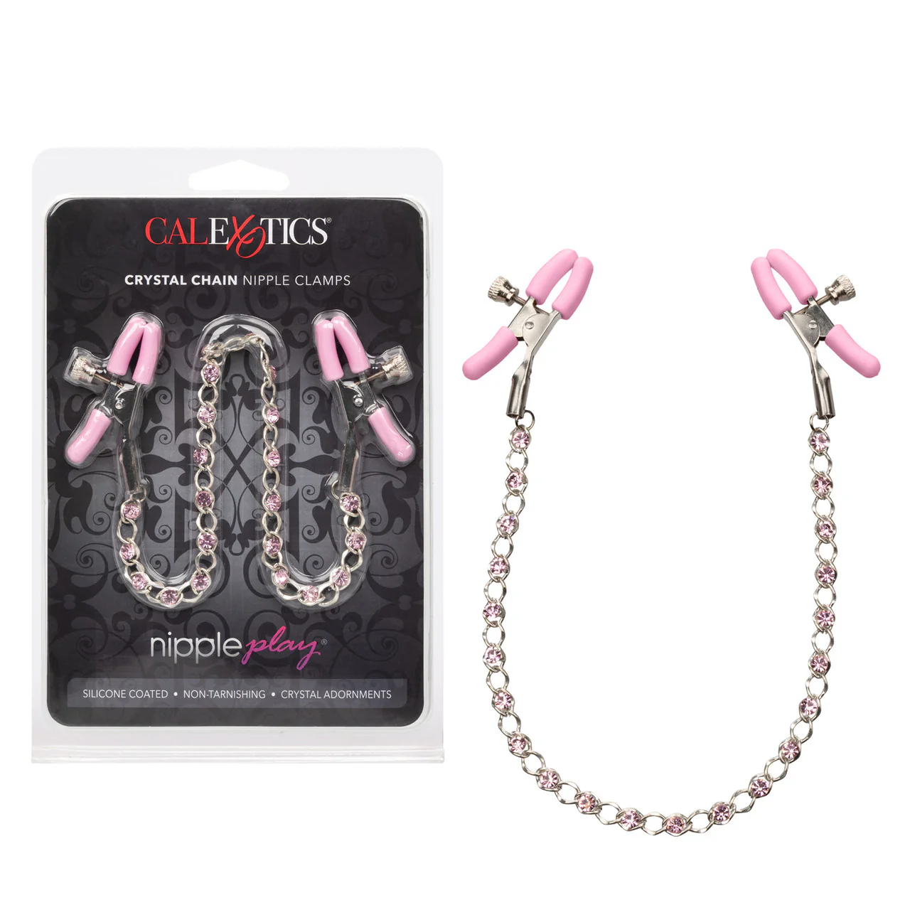 Nipple Play Pink Crystal Chain Nipple Clamps - Image 5