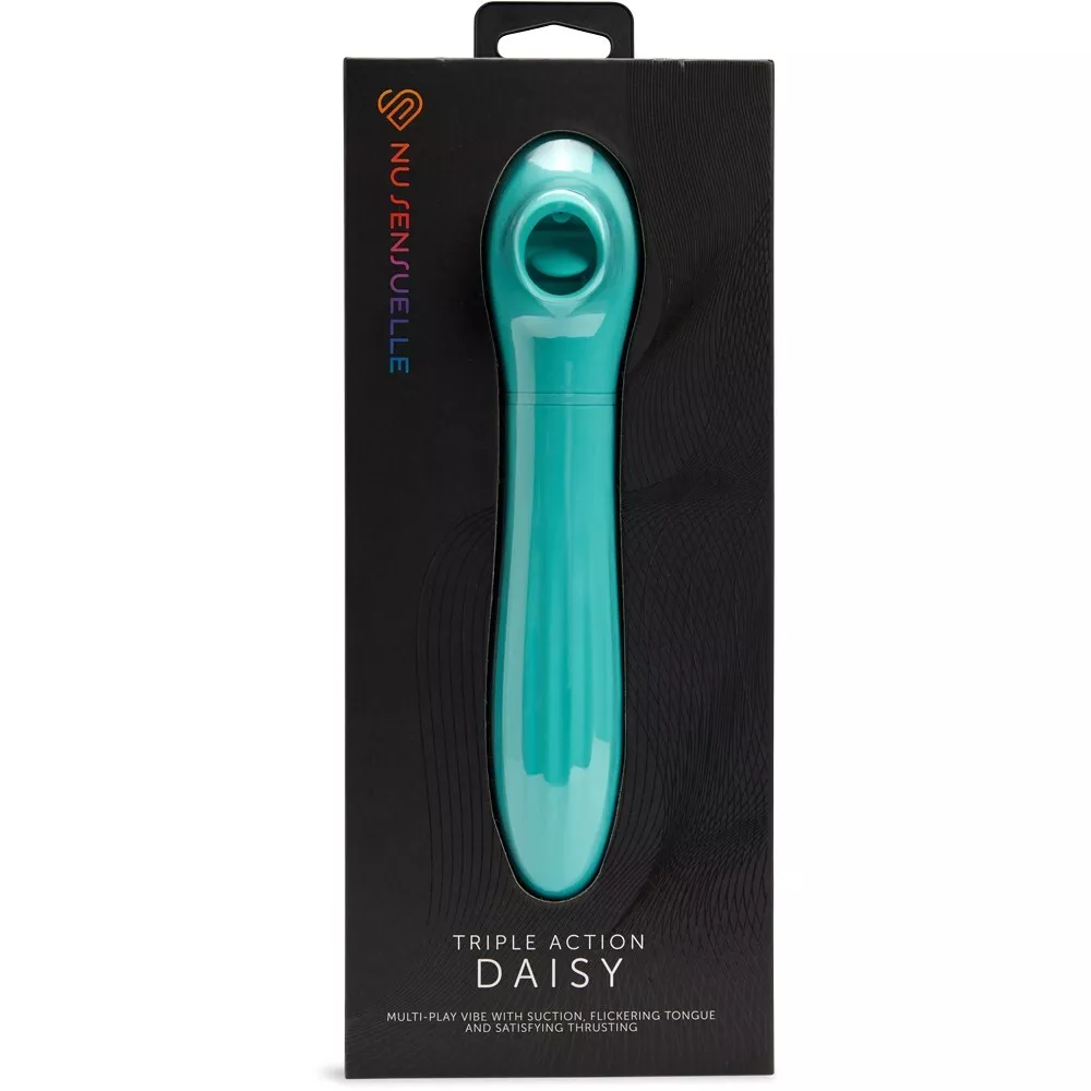 Nu Sensuelle Daisy Triple Action Thrusting Suction Vibe in Blue - Image 5