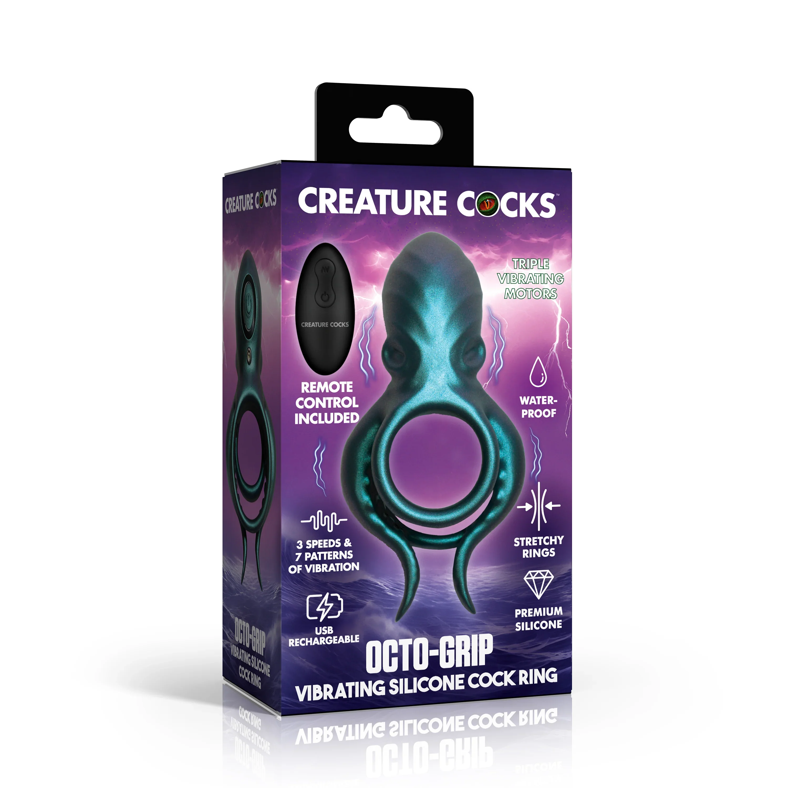 Octo Grip Vibrating Silicone Cock Ring by Creature Cocks - Image 2