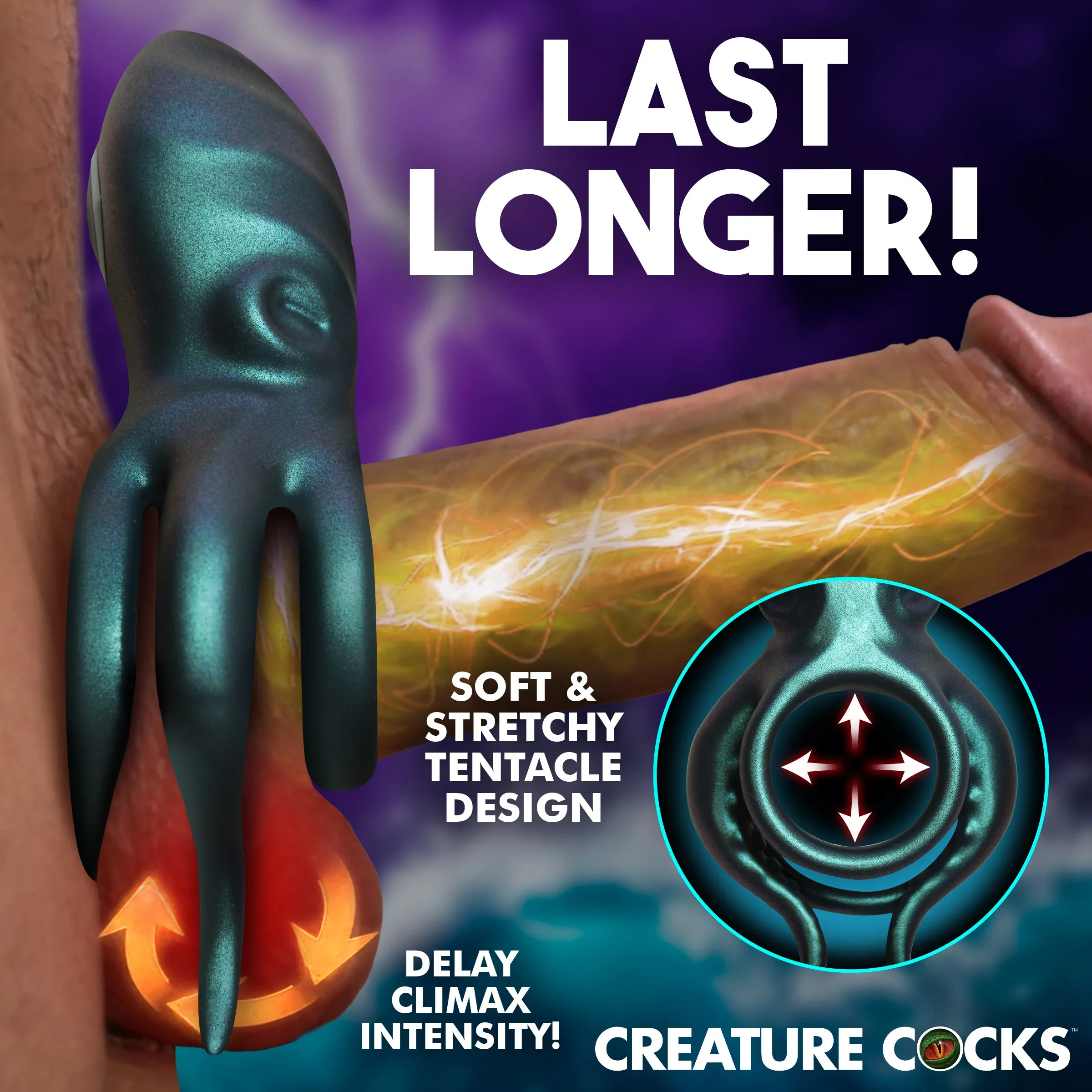 Octo Grip Vibrating Silicone Cock Ring by Creature Cocks - Image 4