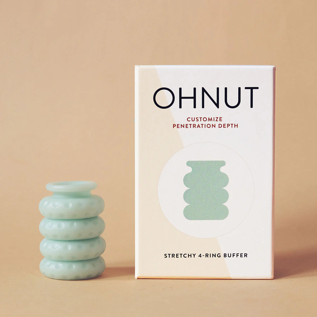 Ohnut Classic 4 Ring Intimate Wearable Bumper - Customized Penetration Depth in Jade - Image 5