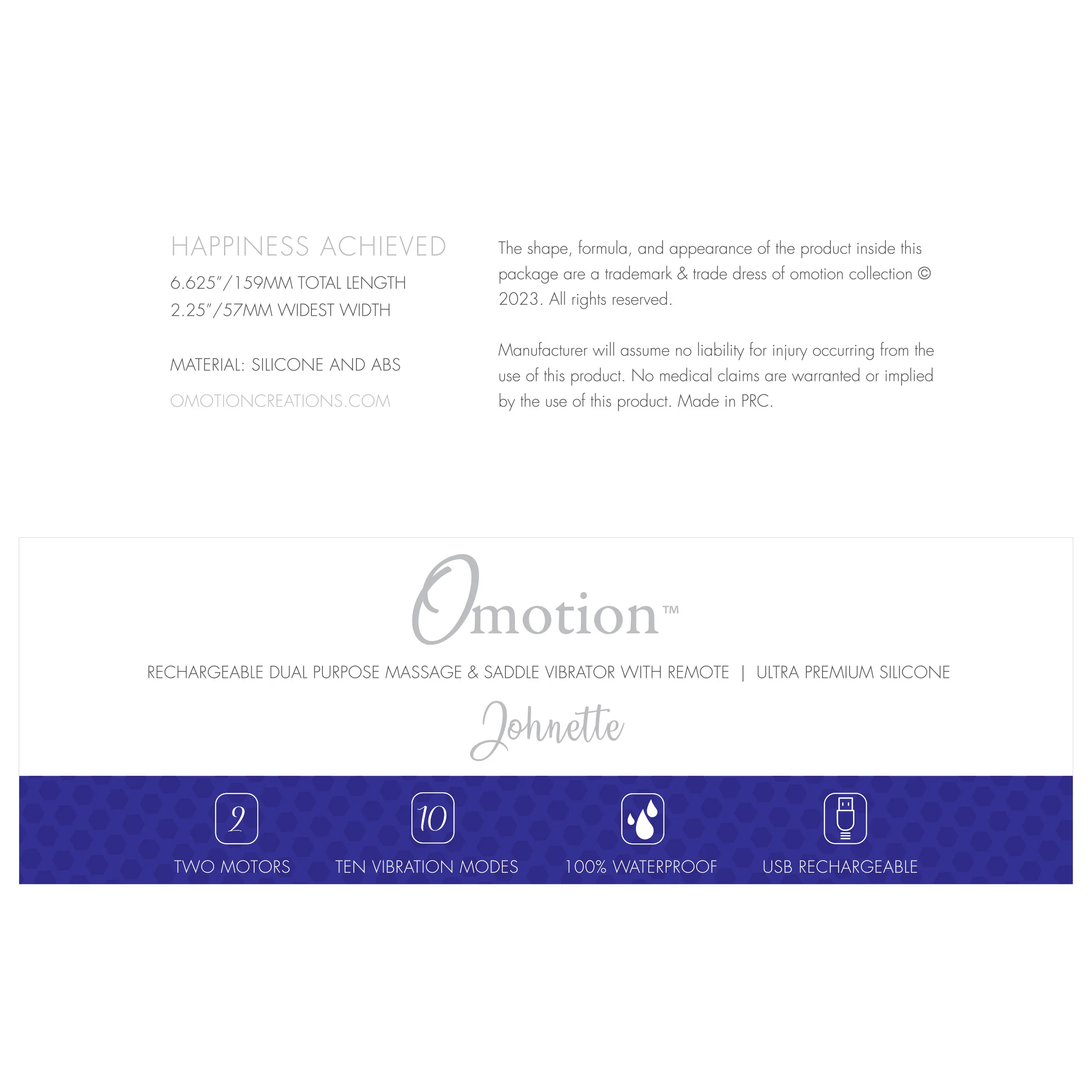 THE OMOTION JOHNETTE SADDLE VIBRATING GRINDER WITH REMOTE - Image 5