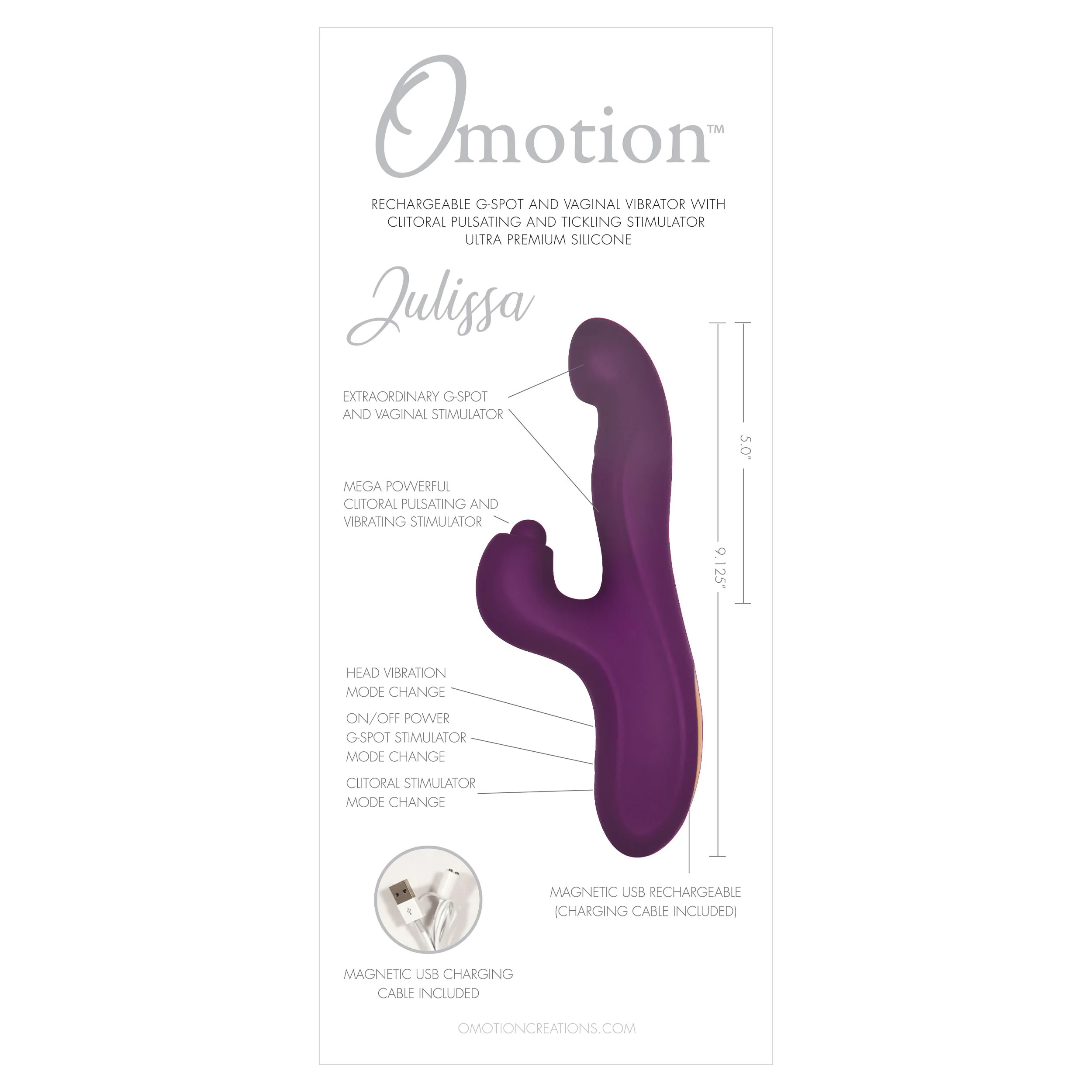 Omotion Julissa Thumper Rabbit Personal Massager Vibrator - Purple - Image 3