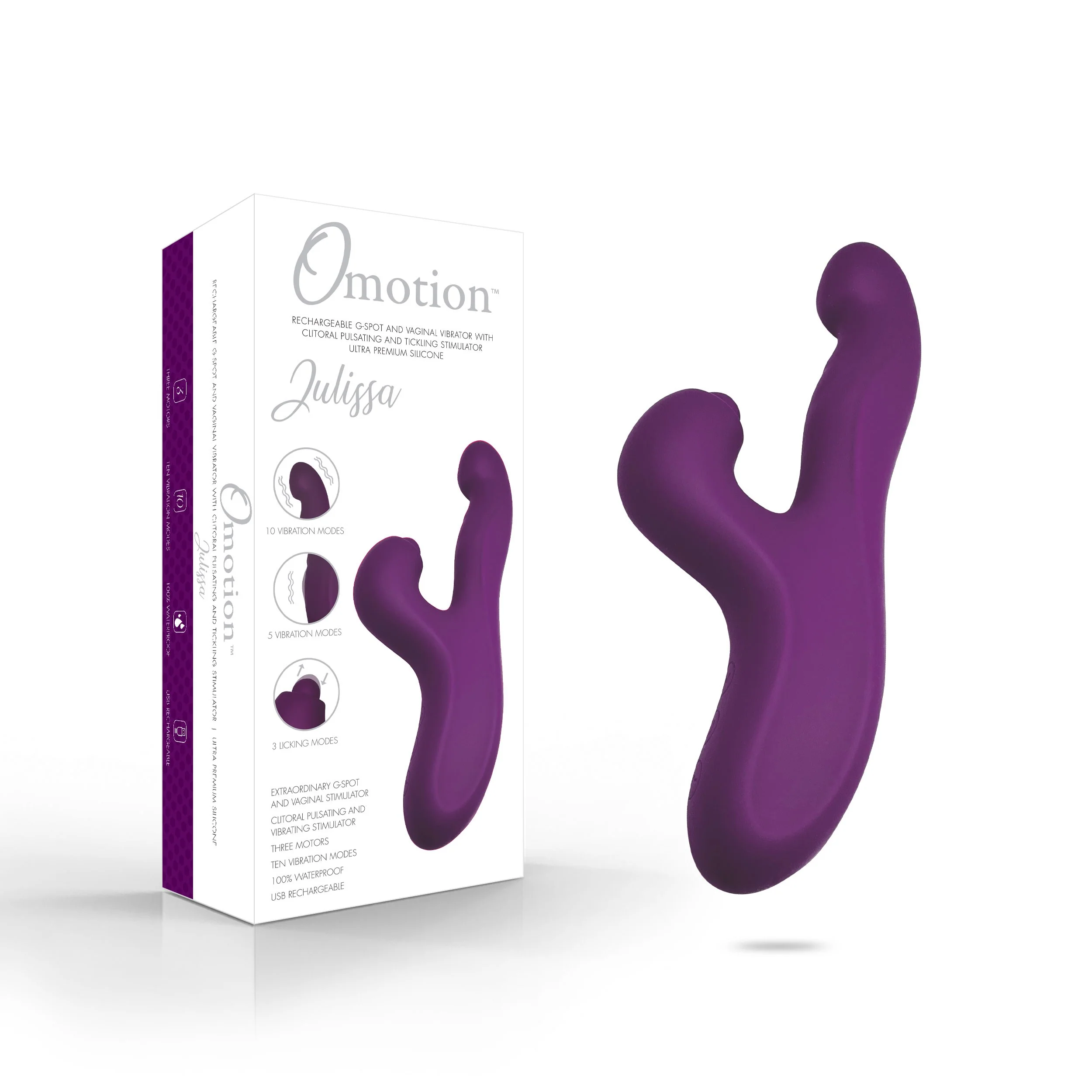 Omotion Julissa Thumper Rabbit Personal Massager Vibrator - Purple - Image 4