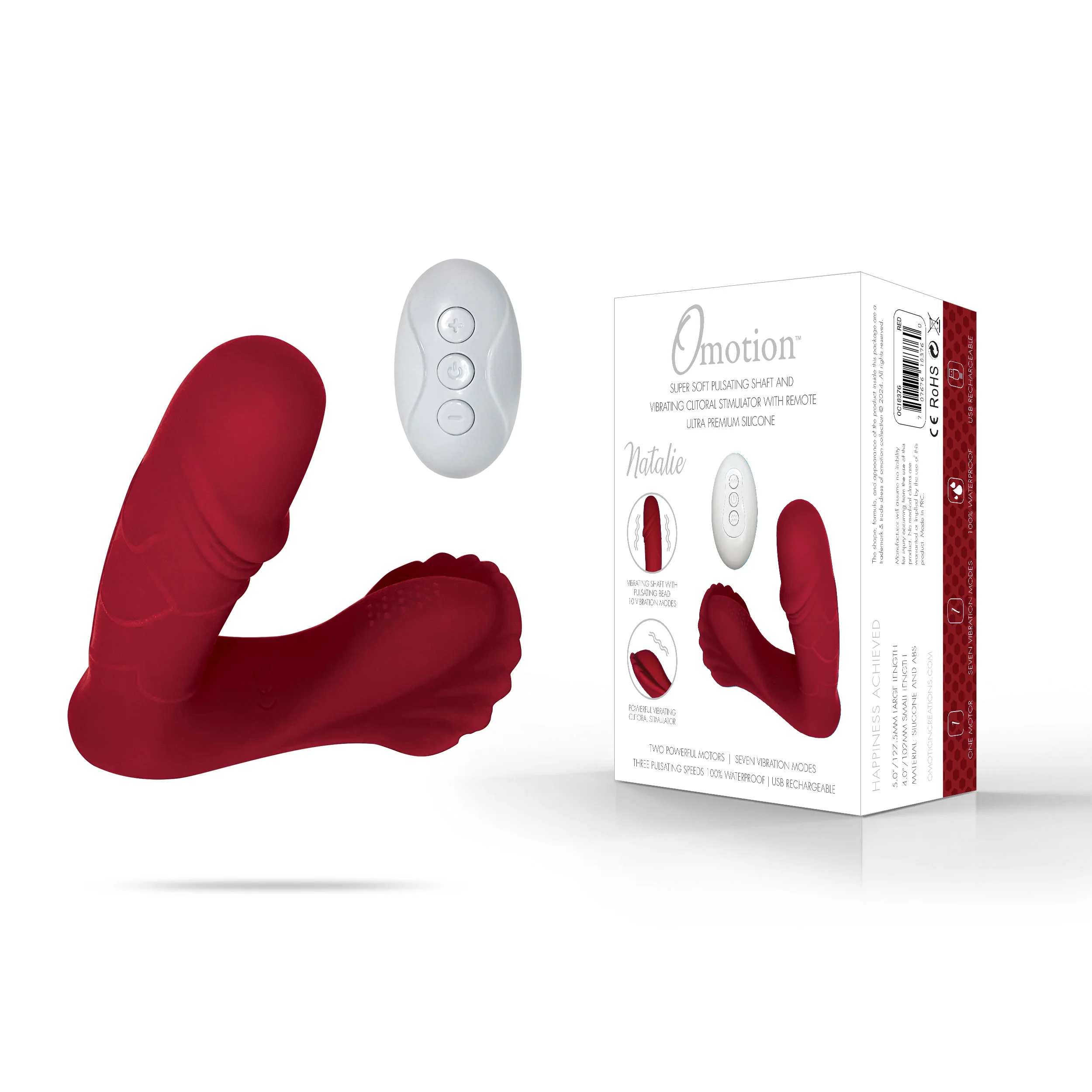 Omotion Natalie Wearable Vibrator with Remote - Red - Image 8
