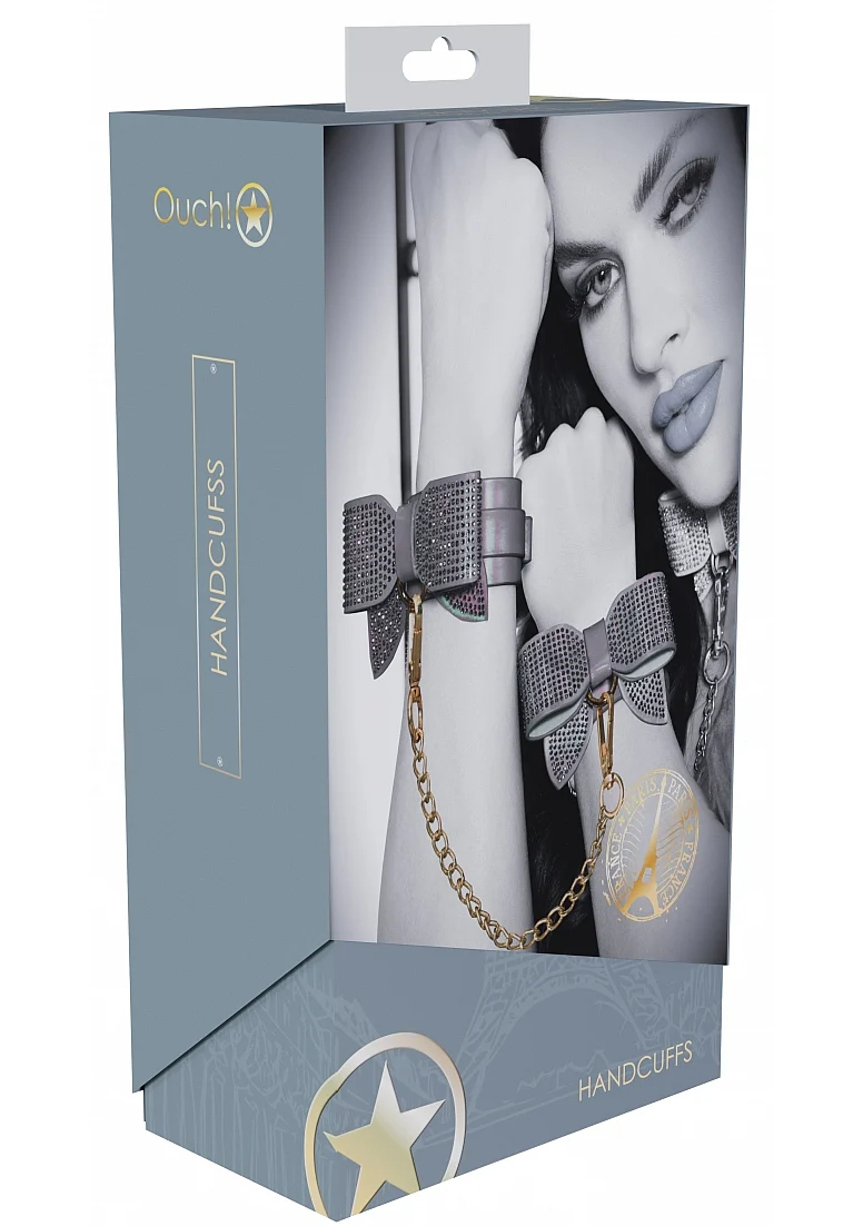 Ouch! Paris Iridescent Black Bow Handcuffs - Image 2