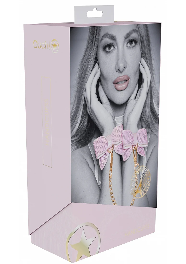 Ouch! Paris Iridescent Pink Bow Handcuffs - Image 2
