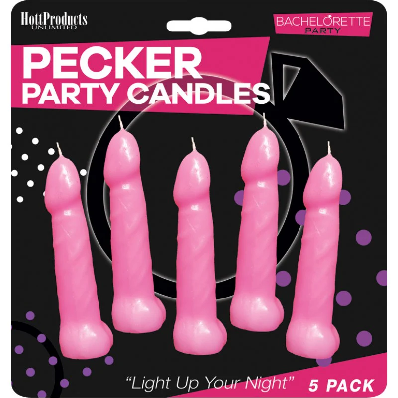 Pecker Party Pink Candles - 5pk - Image 2
