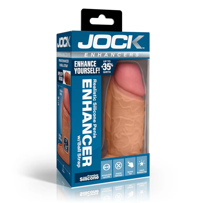 Penis Girth Enhancer Sleeve with Ball Strap in Medium - 4.5 in - Image 6