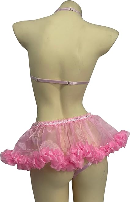 Pink 2-Piece Harness with Skirted Garter - One Size - Image 2
