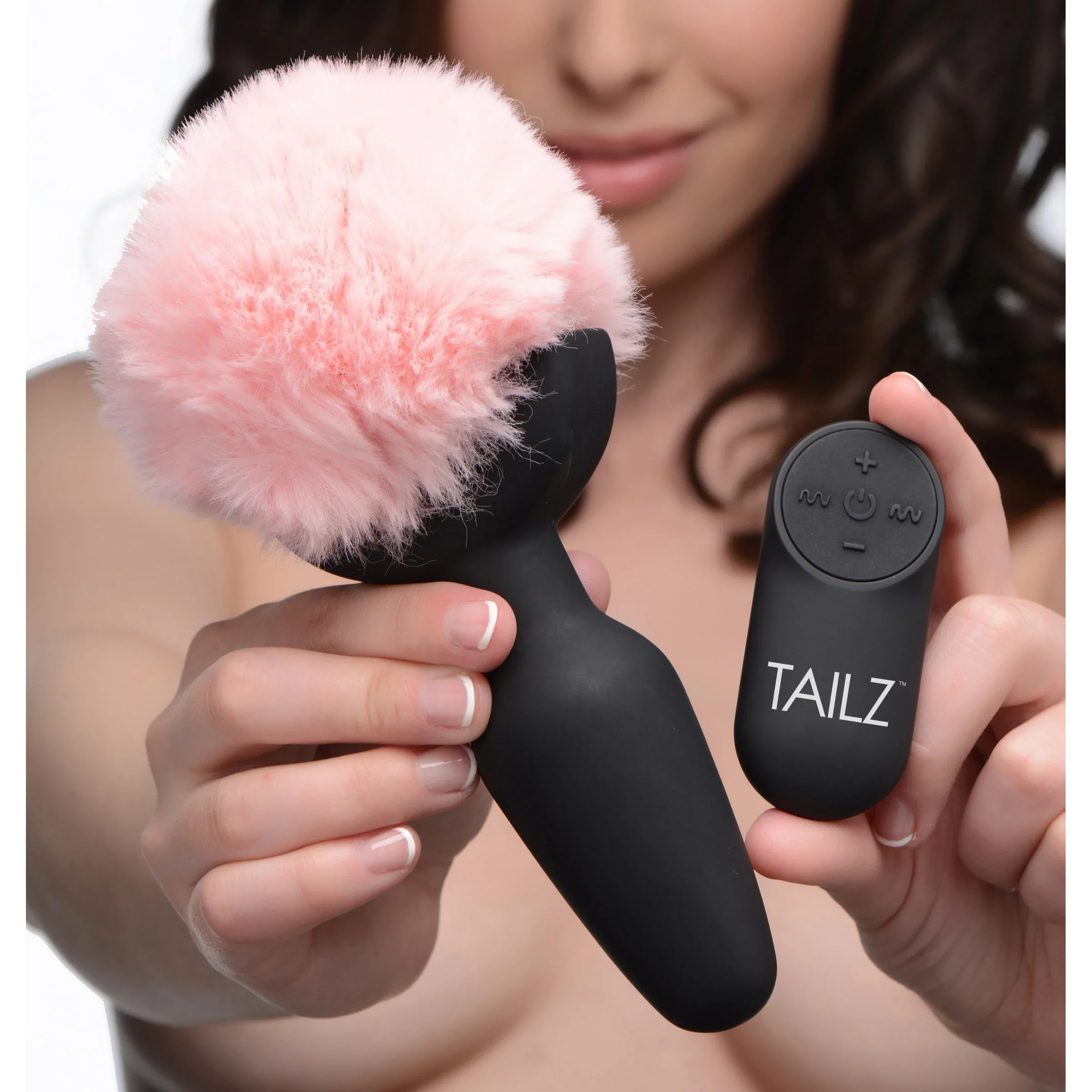 Pink Bunny Tail Vibrating Anal Plug - Image 6