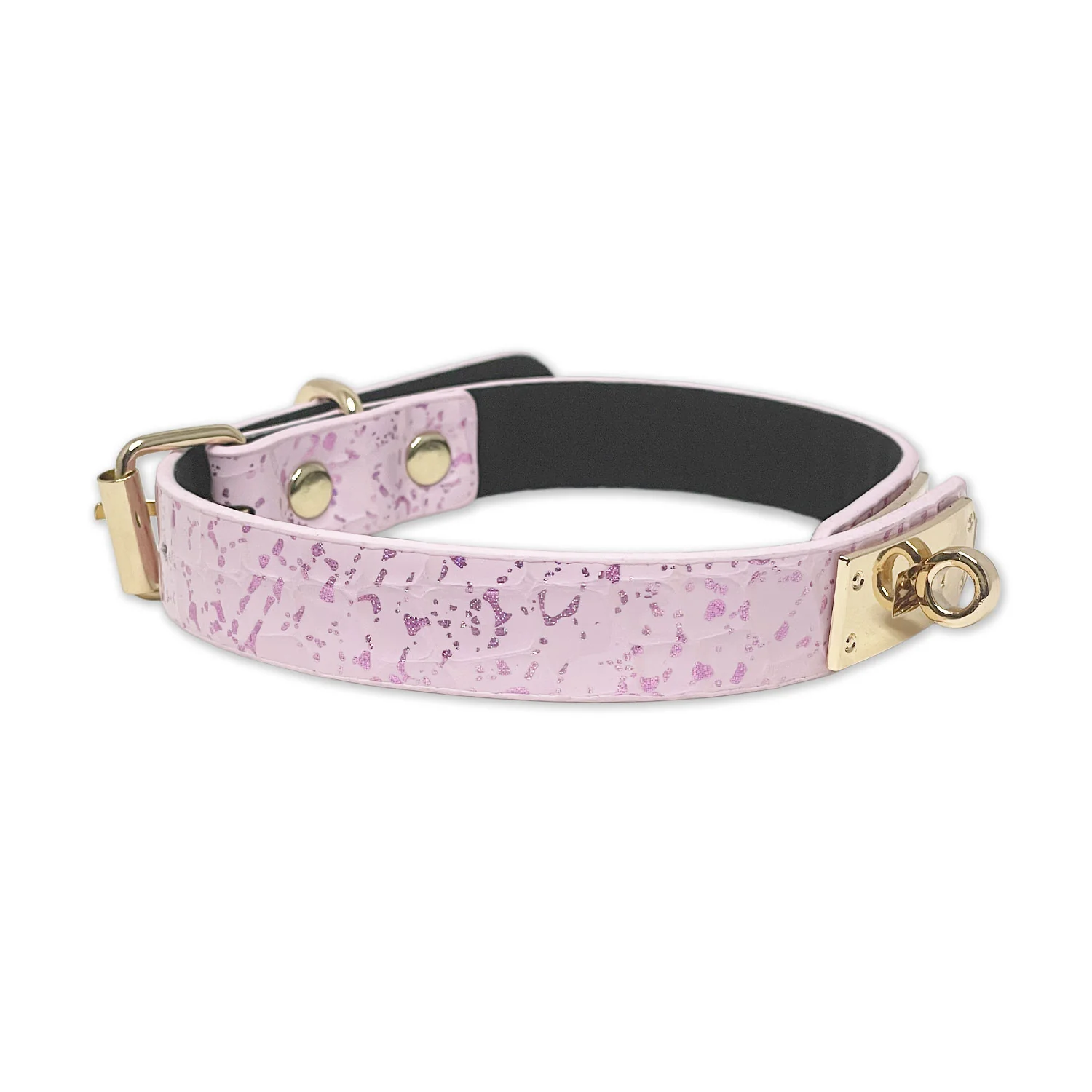 Pink Faux Snakeskin Clasp Collar by Fetish Pleasure Play - Image 2