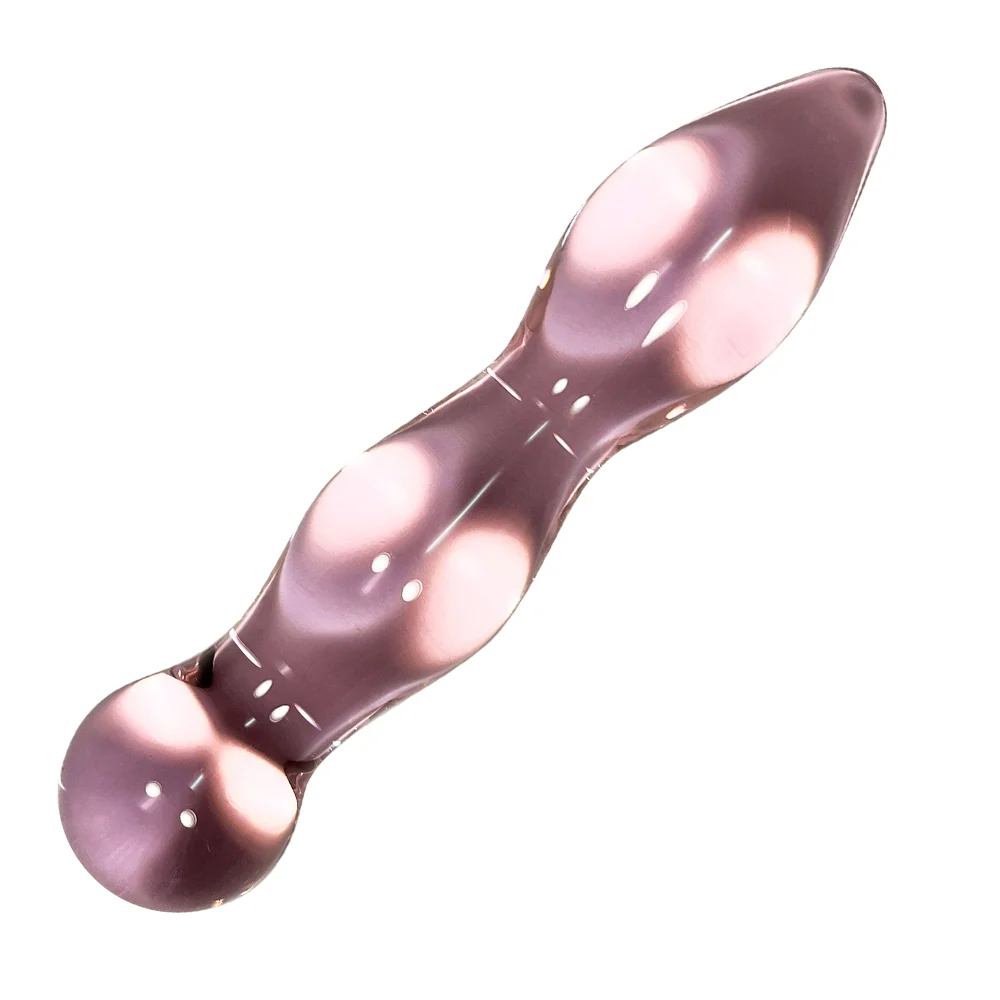 PINK GLASS CURVY SWELLS TAPERED TIP DILDO - Image 3