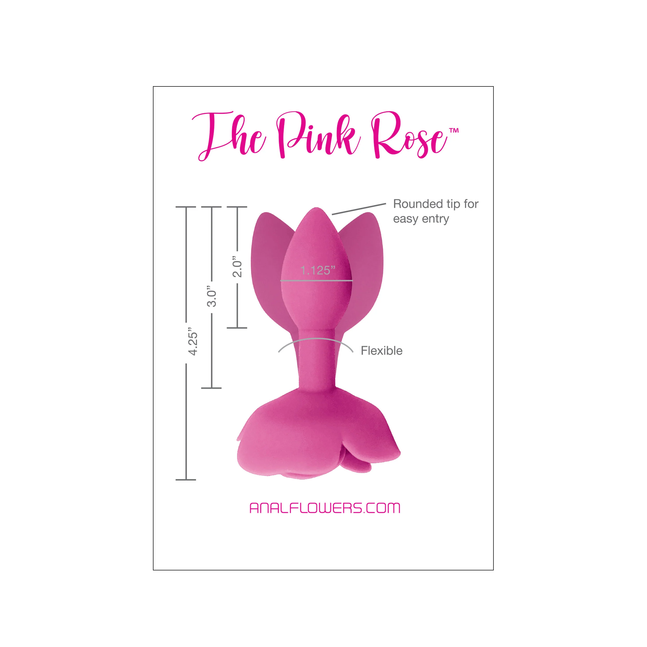 Pink Rose Silicone Butt Plug - Image 4