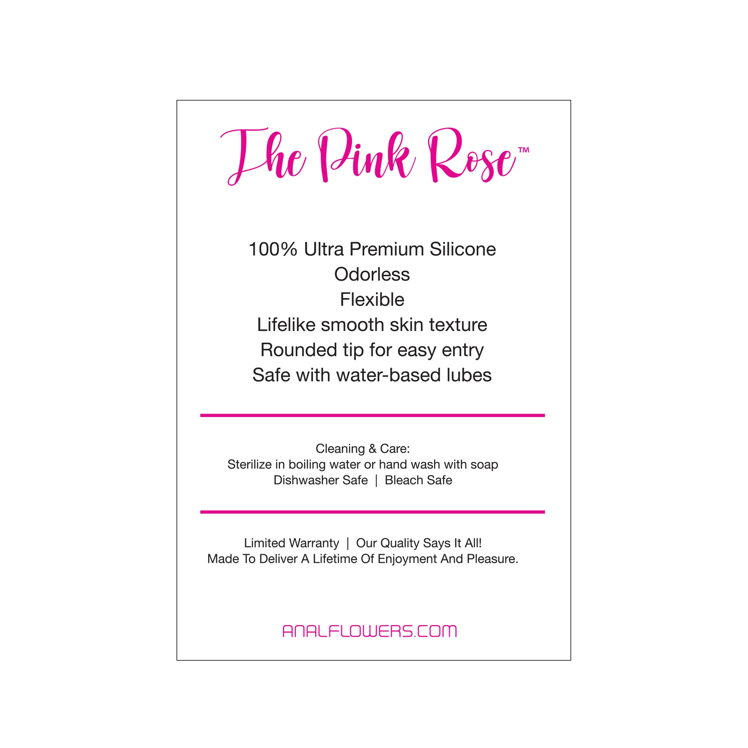 Pink Rose Silicone Butt Plug - Image 5
