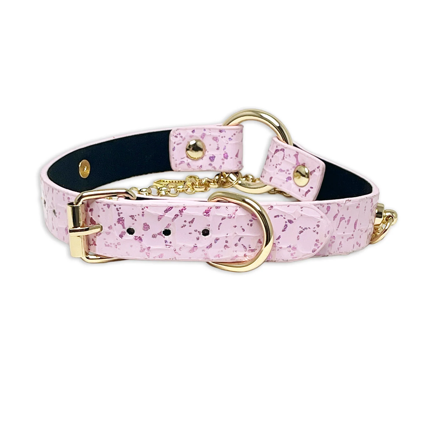 Pink Vegan Alligator Collar with Gothic Cross by Fetish Pleasure Play - Image 2