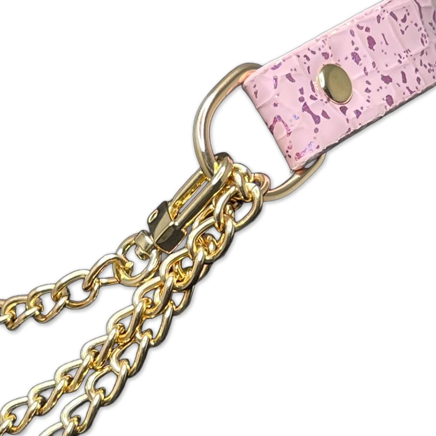 Pink Vegan Snakeskin Martingale Day Collar Necklace by Fetish Pleasure Play - Image 3