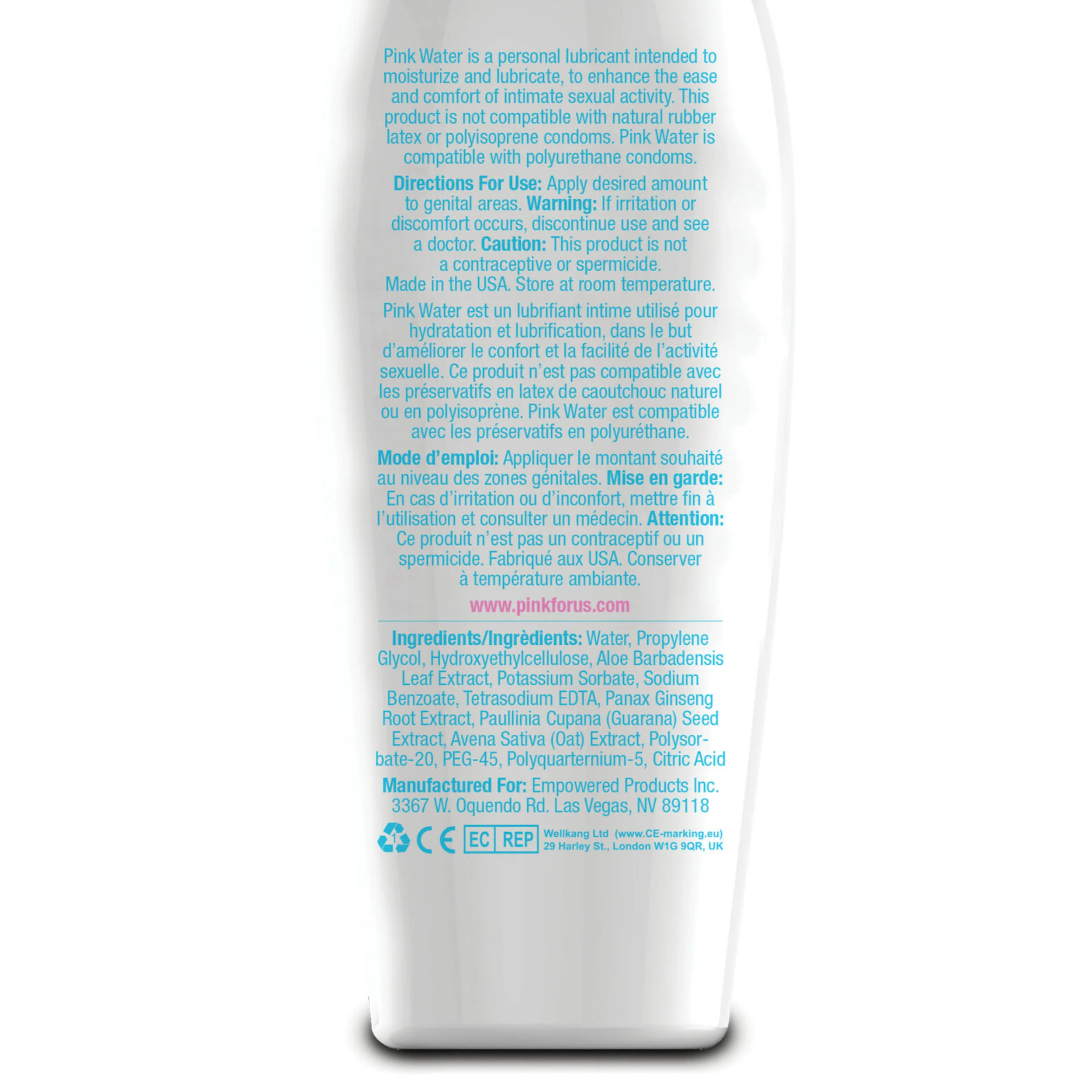Pink Water Based Lubricant - 4.7 oz - Image 2