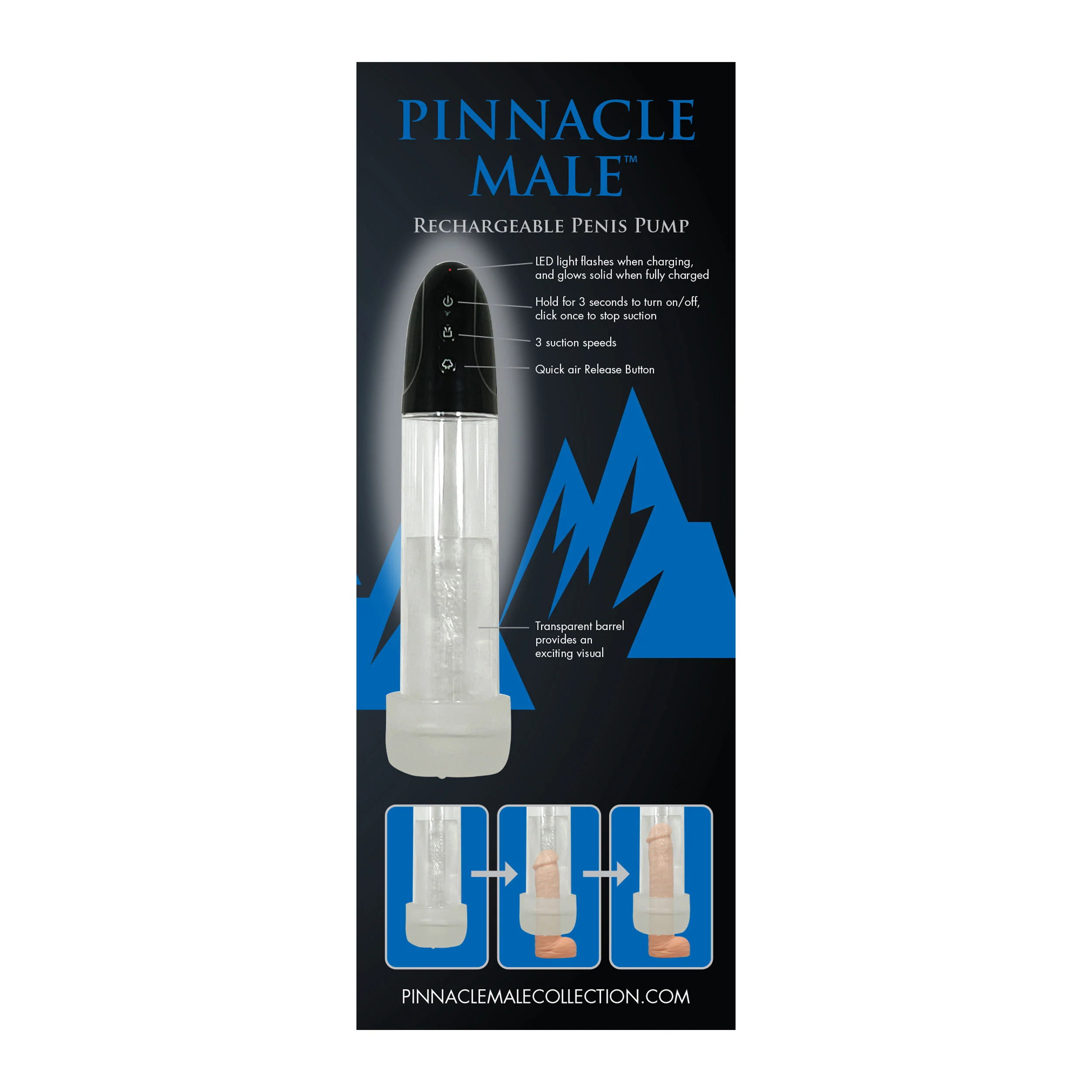 Pinnacle Male Rechargeable Penis Pump - Image 4