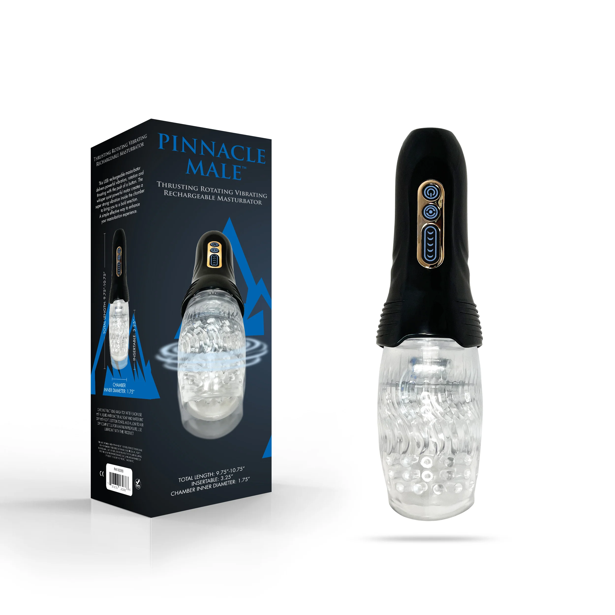 Pinnacle Male Thrusting Rotating Vibrating Rechargeable Masturbator - Image 2