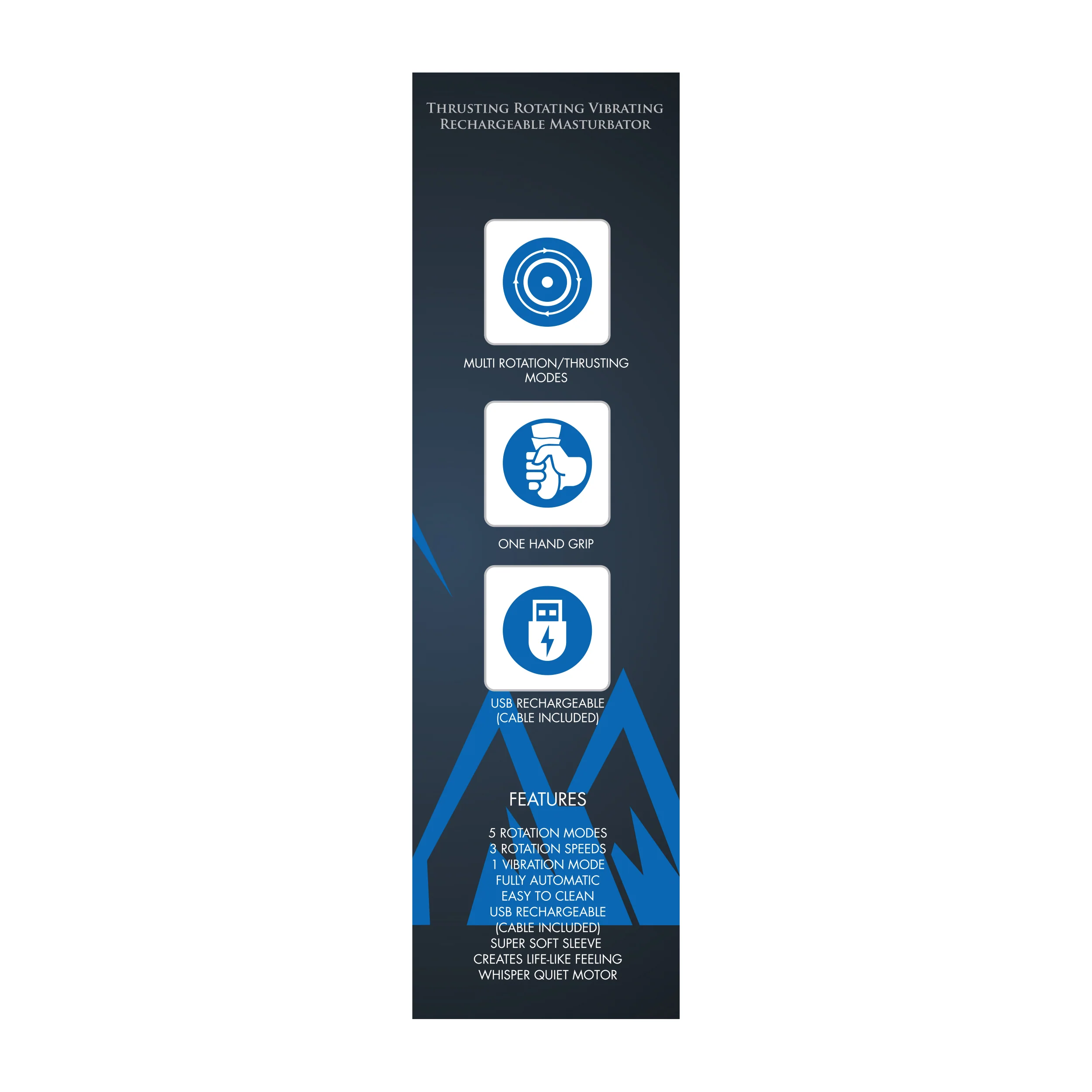 Pinnacle Male Thrusting Rotating Vibrating Rechargeable Masturbator - Image 6