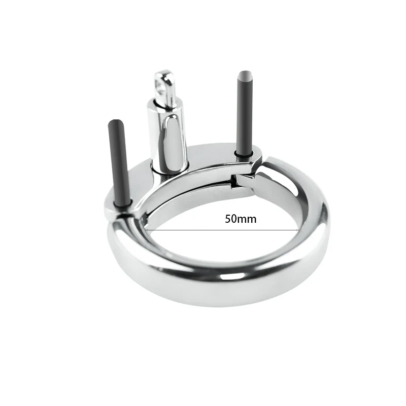 Pinned Down 3.3" Male Chastity Cage Cock Cage by Metal Pleasure Play - Image 12