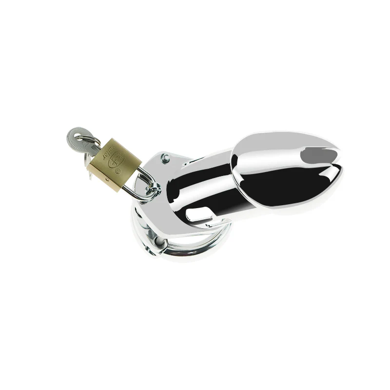 Pinned Down 3.3" Male Chastity Cage Cock Cage by Metal Pleasure Play - Image 2