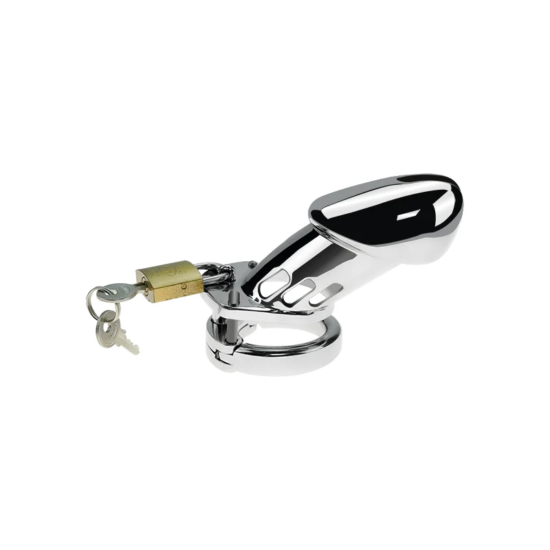 Pinned Down 3.3" Male Chastity Cage Cock Cage by Metal Pleasure Play - Image 5