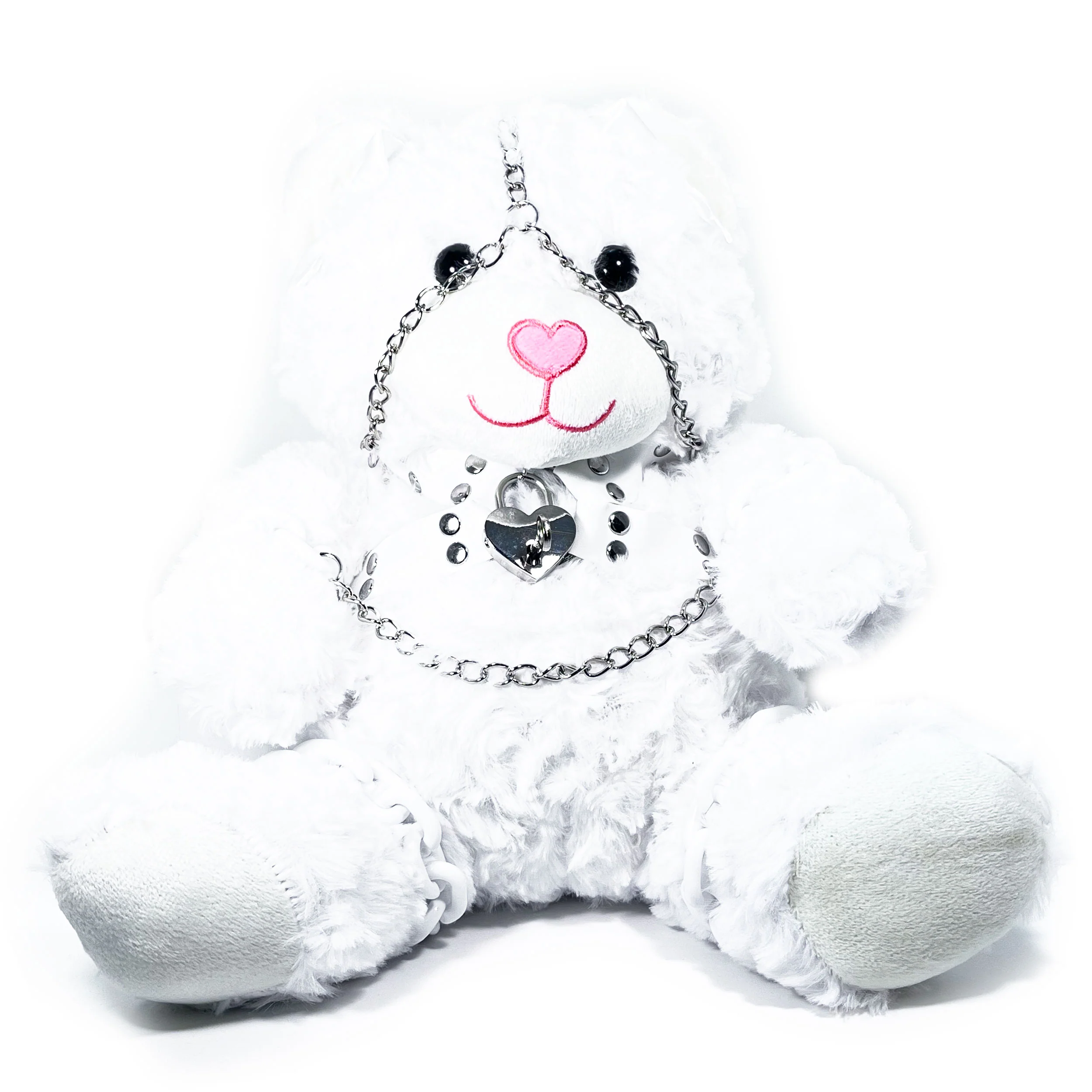 Plush Bondage Teddy Bear by Fetish Pleasure Play in White - Image 3