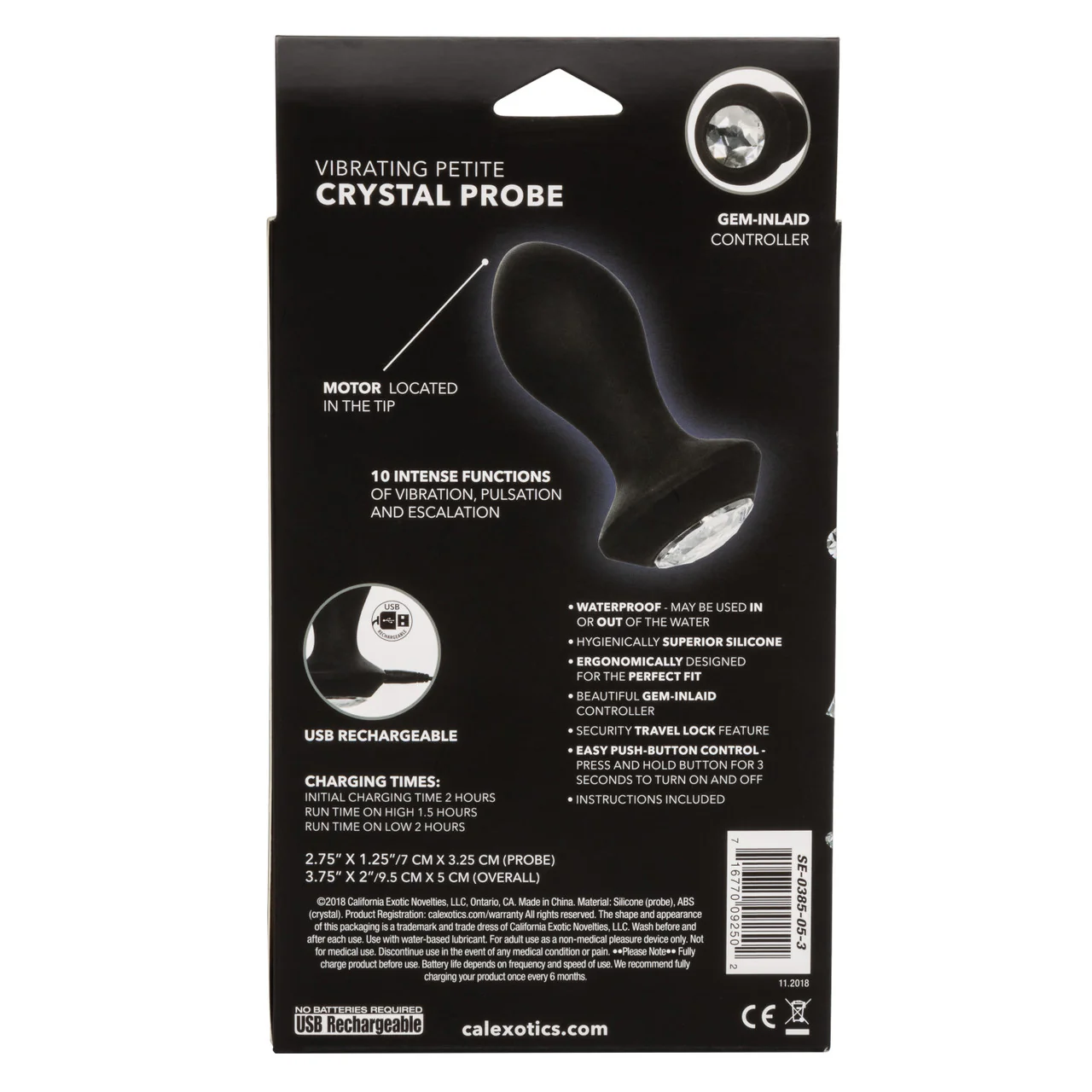 Power Gem Vibrating Petite Crystal Probe - Black - Image 10