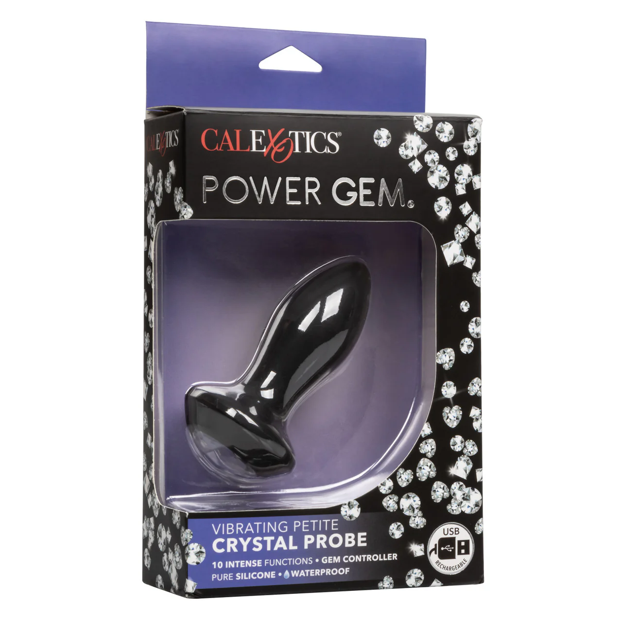 Power Gem Vibrating Petite Crystal Probe - Black - Image 11