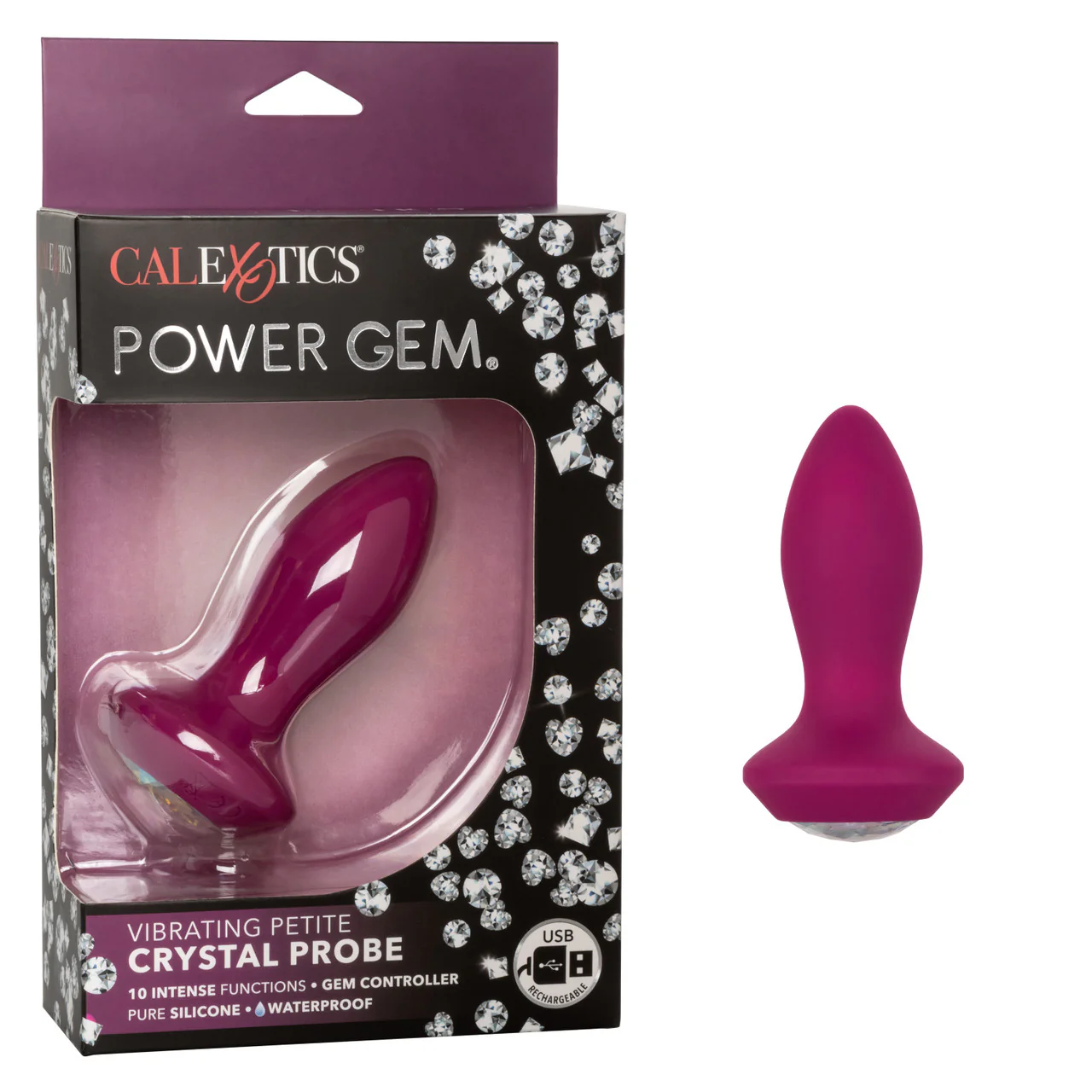 Power Gem Vibrating Petite Crystal Probe - Purple - Image 6