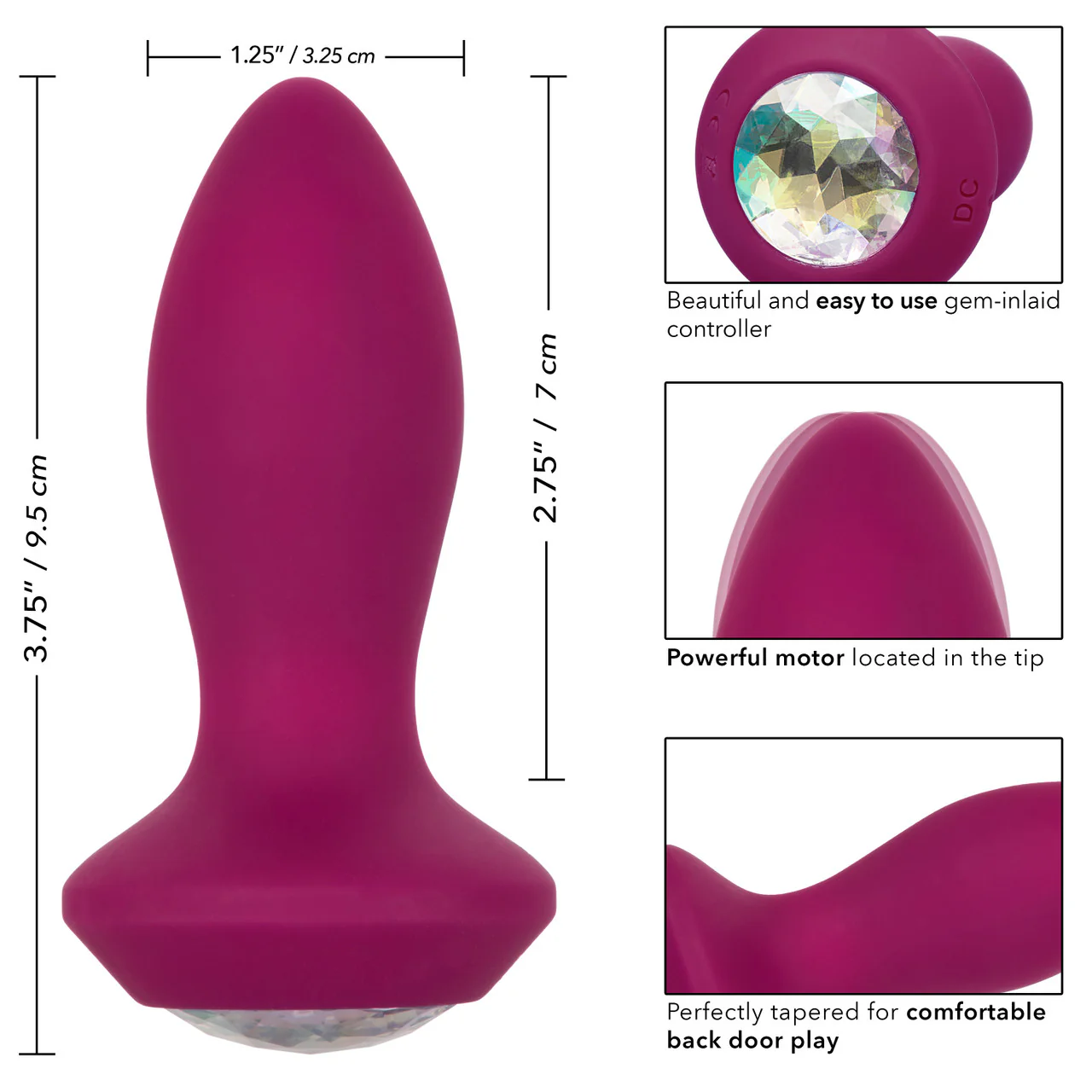 Power Gem Vibrating Petite Crystal Probe - Purple - Image 9