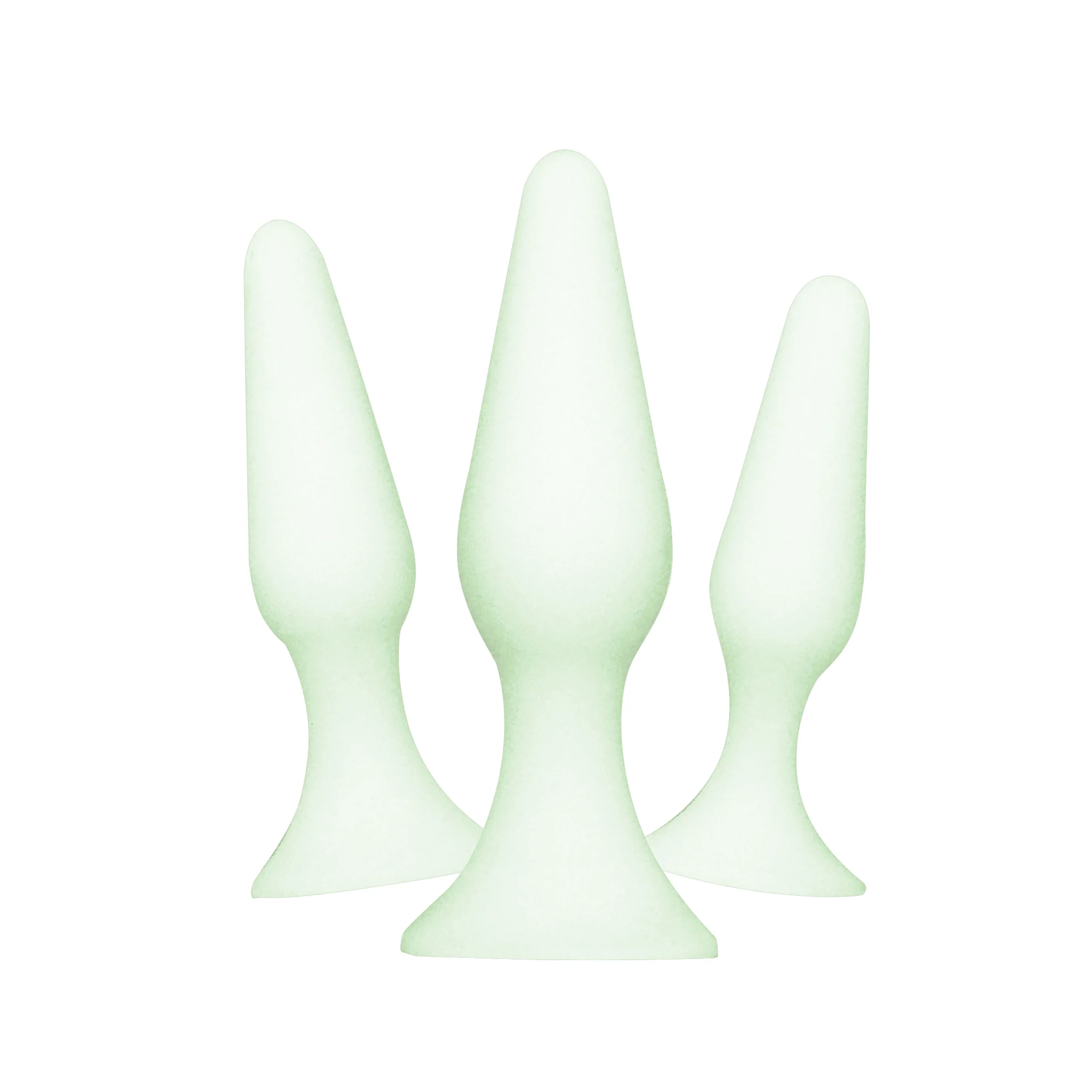 PRETTY PLEASURES SILICONE GLOW IN THE DARK ANAL PLUG SET - Image 3