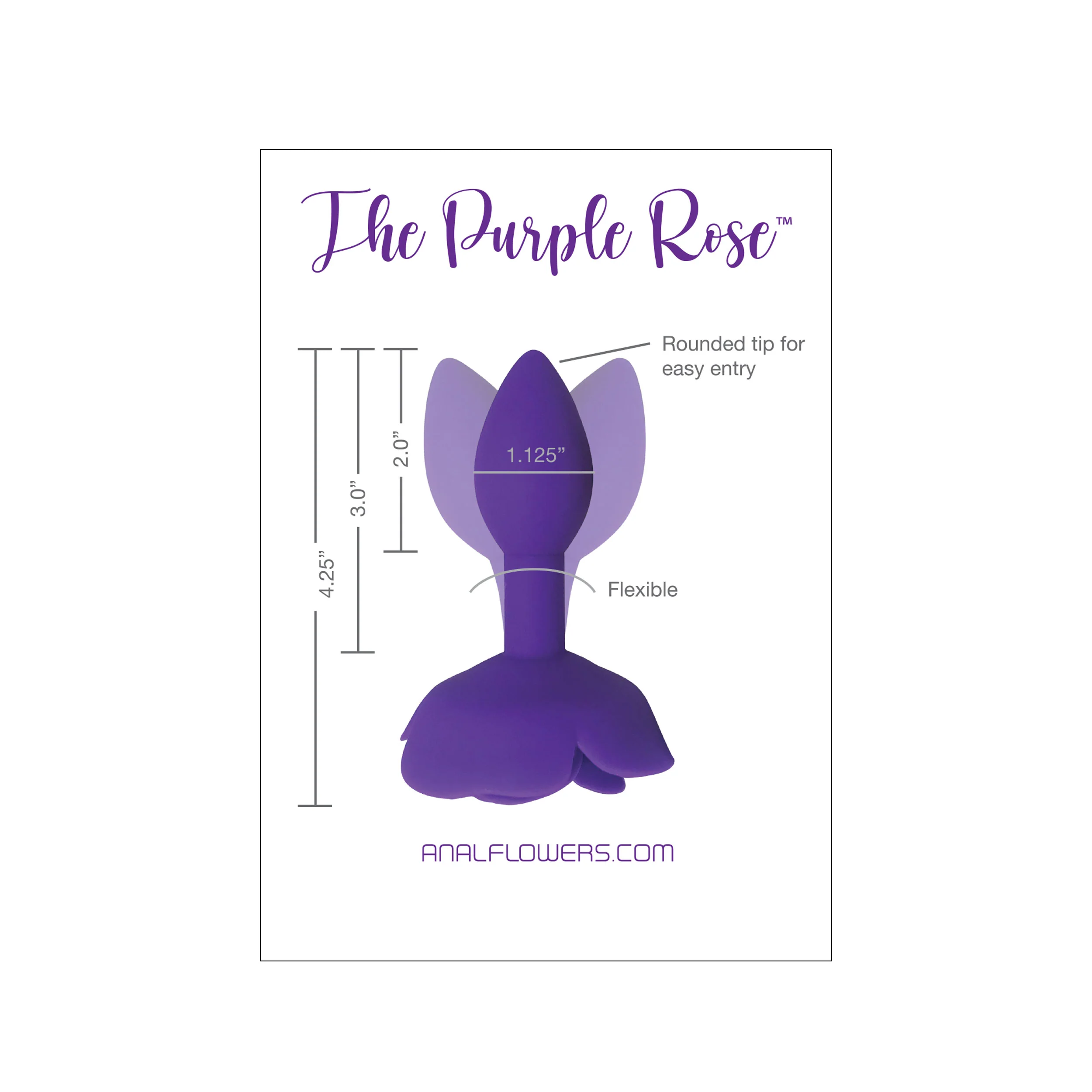 Purple Rose Silicone Butt Plug - Image 4