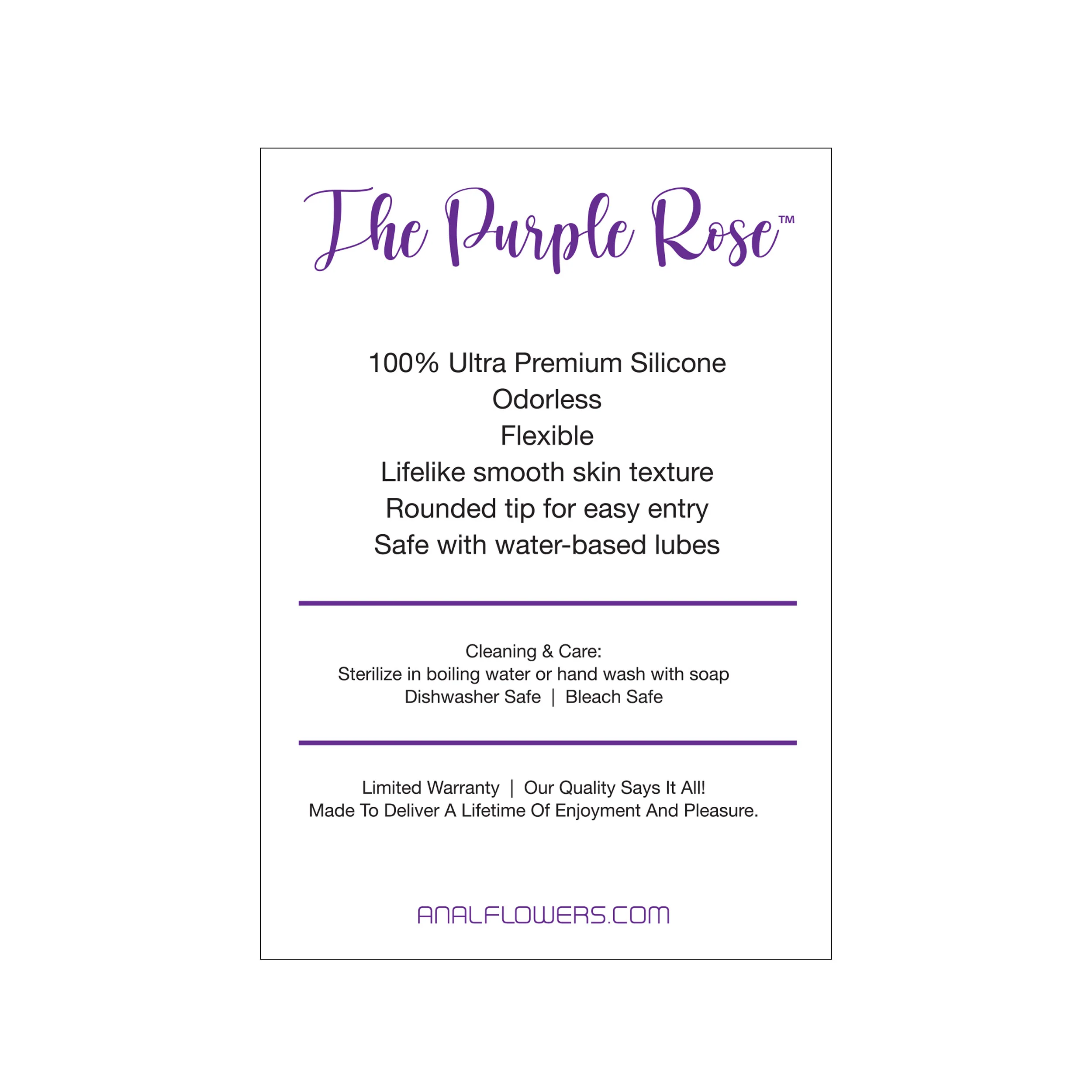 Purple Rose Silicone Butt Plug - Image 5